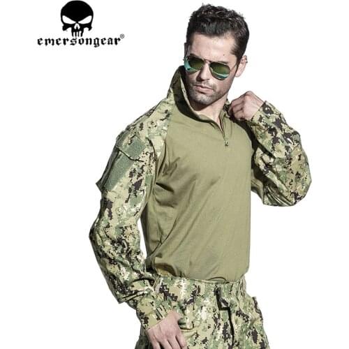 EMERSONGEAR G3 Combat Airsoft Paintball Hunting Shirt Army BDU Military Tactical T-shirt AOR2 EM8596
