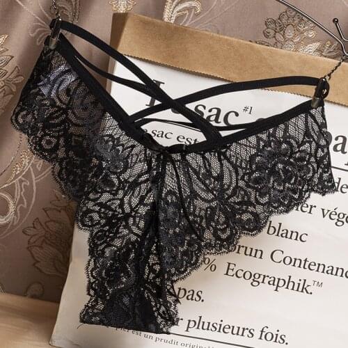 European Thong Pants Sexy Lace Panties Fashion Hollow Out G-String Low Waist Seamless Hot T Pants Female Sexy Lingerie
