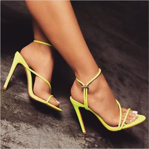 Europe And America New Style Summer Fluorescence Color Open Toe Stiletto WOMENS Sandals