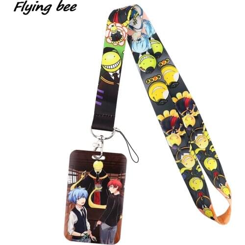Flyingbee X1882 Assassination Classroom Lanyard Card Holder Student Hanging Neck Phone Lanyard Badge Subway Access Card Holder