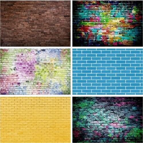 Laeacco Old Dark Brick Wall Stacked Party Wallpaper Portrait Photography Backgrounds Photographic Backdrops For Photo Studio