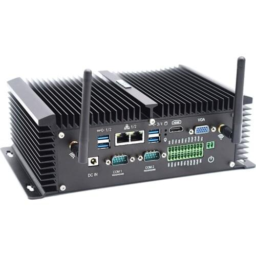 HYSTOU Intel Core i5 8250u Mini PC DDR4 Windows 10 RS485 GPIO Fanless Industrial PC Desktop Computer, Gigabit Ethernet, WiFi, 4K