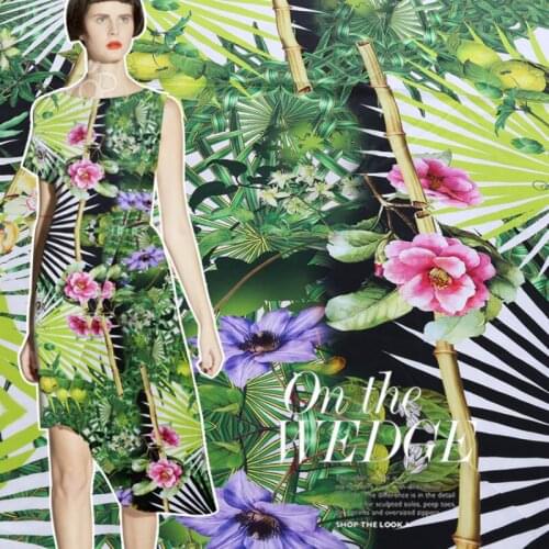 Custom 100% Mulberry Silk Digital Printing Silk Crepe De Chine Fabric Summer Clothing Shirt Dress Cloth by the Meter Sewing