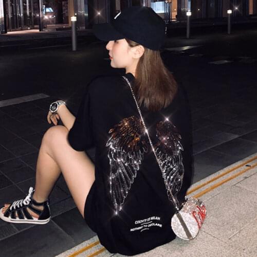 100% Cotton Heavy Industry Hot Drill T-shirt Female 2021 Summer 200kg Fat Mm Can Wear Medium and Long Short Sleeve Loose Top