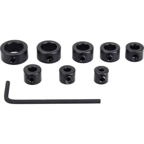 8-piece Drill Bit Shaft Depth Stop Collars Ring Set With Hex Wrench Woodworking Drills 3/4/5/6/8/10/12/16MM