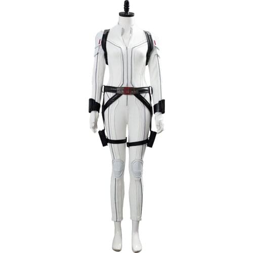 Natasha Romanoff Cosplay Costume Adult Jumpsuit White Version for Halloween Party Women