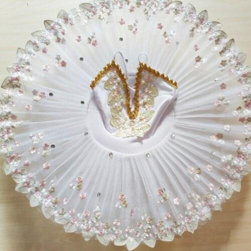 Girl Professional Ballet Dance Costume Kids White Swan Lake Dance Dress Child Ballet Tutu Dance Clothing Ballroom Dance Outfit