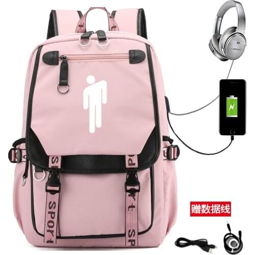 BILLIE EILISH Backpack Men Women USB Charging Laptop Travel Backpack Boys Girls Teenagers Student Backpack Casual Mochilas