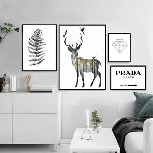 Scandinavian style Elk Deer Printings Wall Poster Art Print Nordic Style Home Decoration High Definition Kids Room Decoration