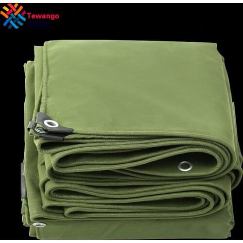 Tewango Army Green Tarpaulin Sunshade Shelter Heavy Duty Canvas 550GSM Canopy Truck Cover UV Screen Rain Tarp 100% Waterproof