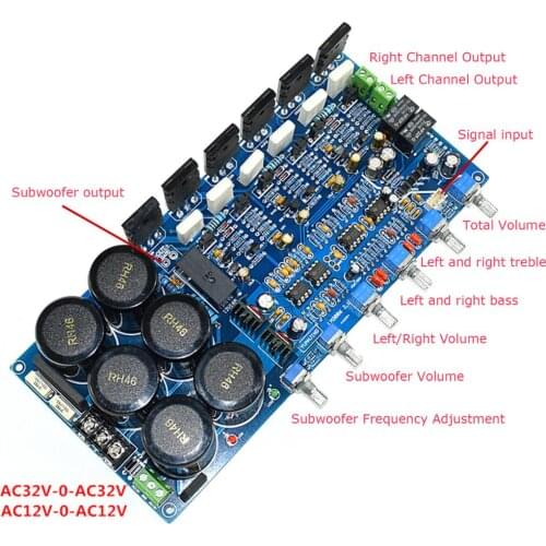 TT1943/TT5200 80W+80W+100W 6×10000UF 2.1 Power Amplifier Finished Board YJ0013