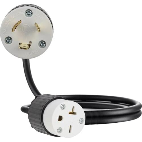 JORINDO NEMA L5-20P to 6-20R American standard power extension cord,L5-20P plug 125v to 6-20R socket 250v