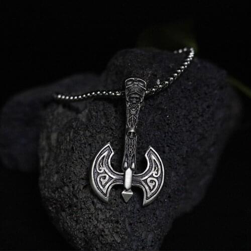 Retro vintage charms Mens chain necklace viking pirate amulet Jewelry on the neck axe pendant necklace men