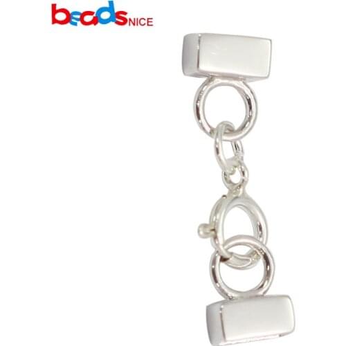 Beadsnice ID39268smt2 Solid Silver Hook Clasp For 6X3mm Cord for Bracelet Making Diy Clasp Connector