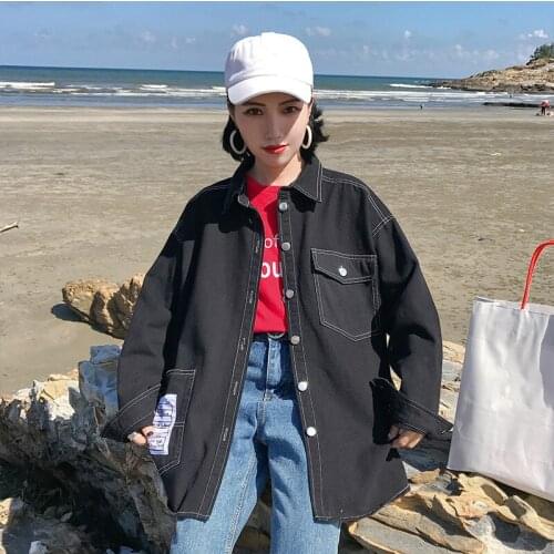 WomenS Spring Jackets 2020 New Harajuk Big Loose Denim Jacket Women Jeans Coat Pockets Denim Jacket Oversize Women AA5330