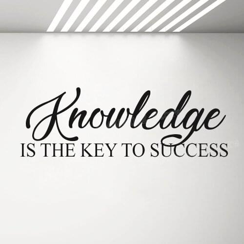 Knowledge is The Key to Success Wall Decal Inspire Quote Classroom School Office Wall Decoration Kids Rooms Bedroom Sticker G360