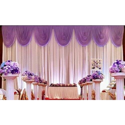 10ft*20ft light purple Wedding Backdrop Drapes Curtain Wholesale stage decoration party Backdrop banquet stage decorations