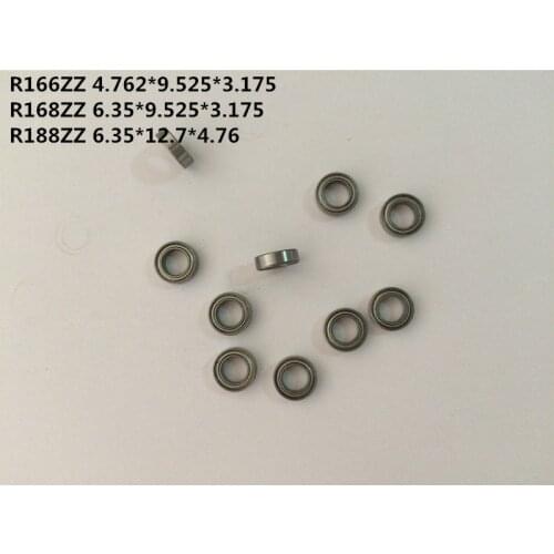 10pcs R166ZZ 4.762*9.525*3.175 R168ZZ R188ZZ 6.35*12.7*4.76 Inch Bearing Miniature Model Bearing Metal Shielded Ball Bearings