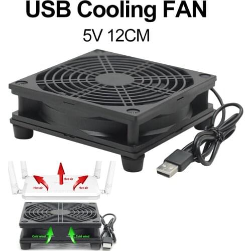 12cm 5V USB Power Supply TV Set-Top Box Router Radiator Cooler Air Cooling Fan USB Router Cooler Fan кулер Router Accessories