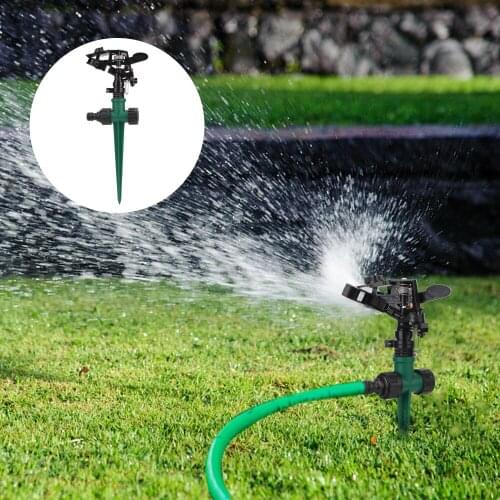 2pcs/lot Rotating Water Nozzle Garden Sprinkler Sprayer 360 Degree Irrigation Watering System With Impulse Spike For Lawn Grass