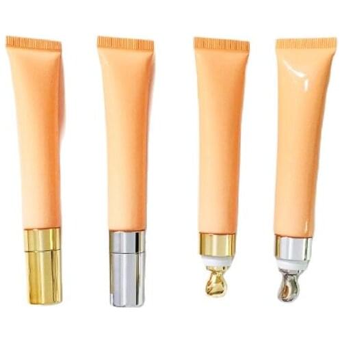 20 pcs/lot 20G 20ML Eye Cream Soft Tube PE Empty Bright Orange Refillable Cosmetic Container Metal Massage Squeeze Bottle