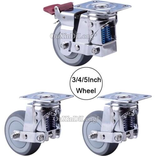 High Quality 4PCS Heavy Equipment Gate Industrial Casters Spring Anti-Seismic Casters with Silent Damping Wheels Rollers Runners