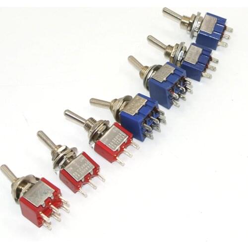 5pcs Toggle Switch Mini Switches 2 Position 3 Position Latching Switch MTS-102/103/202/203/101 ON-ON SPDT ON-OFF -ON SPDT DPDT