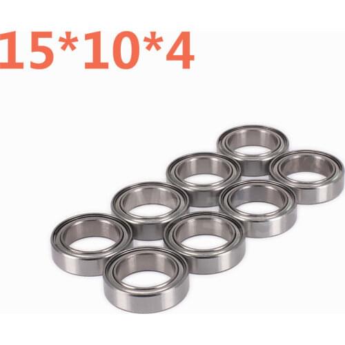 8pcs RC Car Upgrade Parts Aluminium Alloy Ball Bearing 10*15*4mm 15*10*4mm CC01 For 1/10 Scale Models TAMIYA Remote Control Car