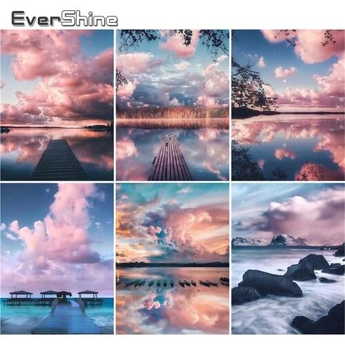 EverShine 5D Diamond Painting Seaside Picture Of Rhinestones Diamond Mosaic Scenic Cross Stitch Embroidery Needlework Handicraft