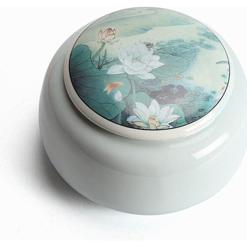 Tea Box Ceramic Crafts Tea Tin Can Canister Collection Storage Container Tea Caddy Theedoos Color Glaze Jar Seal Cans