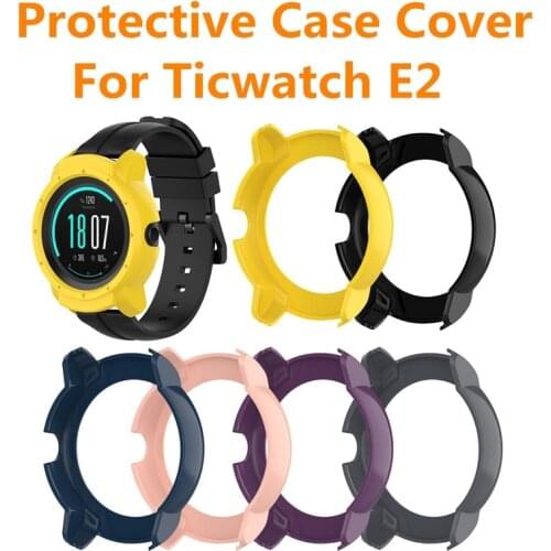Watch Case Cover For Ticwatch E2 Smart Watch Case Shatter-resistant Sleeve PC Hard Rubber Shell Cover