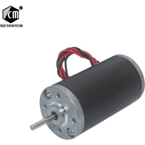 DC12-24V High Torque Speed Permanent Magnetic Carbon Brush Motor Micro High-Power CW/CCW Reversible High Speed Tubular Motor