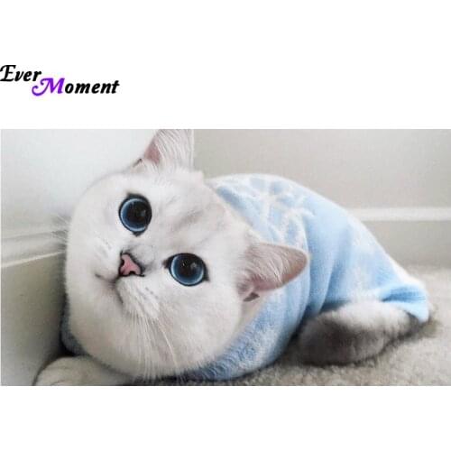 Ever Moment Diamond Embroidery Cats DIY 3d Diamond Painting Katten 5d Full Drill Resin Crystal Mosaic Hobby Gift Picture ASF602