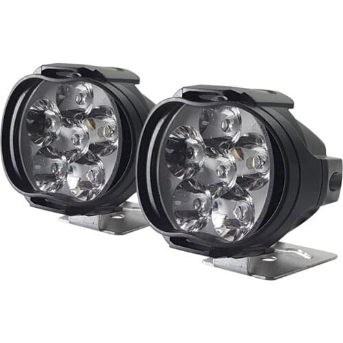 2Pcs Motorcycles Headlight 6500k White Super Bright 6 LED Working Spot Light Motorbike Fog Lamp 1000LM LED Scooters Spotlight