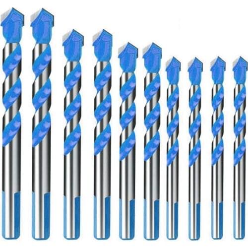 Hot 10Pcs Tungsten Carbide Masonry Drill Bit Set for Metal Steel Porcelain Ceramic Tile Concrete Brick Plastic Wood (6 8 10 12mm