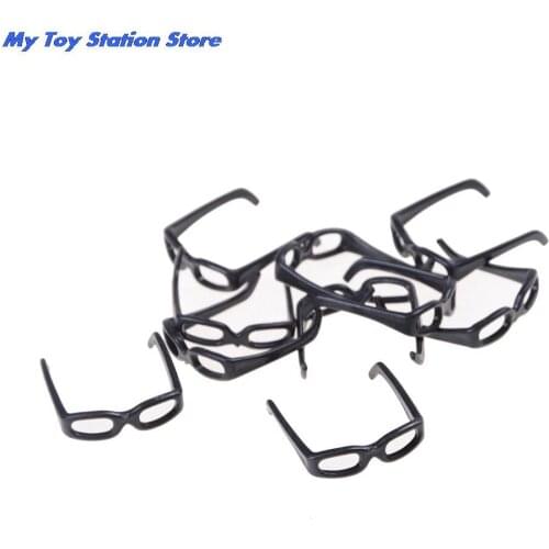 HOT 10pcs/set Plastic Black Glasses For girl Dolls Kids glasses Gift Toys For Girl Doll Dressing Accessories