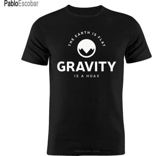 Shubuzhi Cotton Unisex T Shirt Gravity Is A Hoax The Earth Is Flat Flatearth Silhouette Artwork Gift Tee
