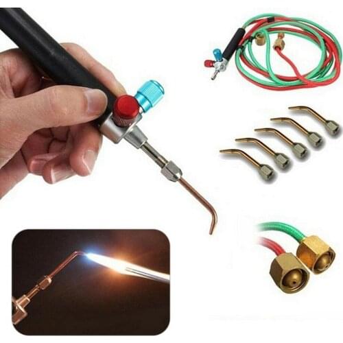 Oxygen Torch Miniature Oxygen Torch Acetylene Oxygen Gun, Flame Gun, with Five Interchangeable Flashlight Welding Tools