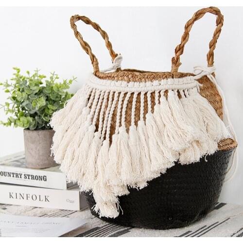 Laundry Baskets Hand-woven Storage Basket,Childrens Toys, Miscellaneous Storage Box,Planting Flower Pot, Foldable Organizer