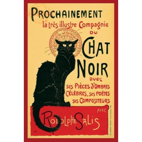 Best Nice Custom Le Chat Noir Poster Home Decor Fashion Modern For Bedroom Silk Poster Canvas Poster Fabric Cloth Poster