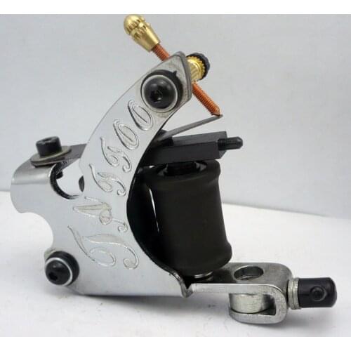 Silver Chrome Tattoo Machine For Beginner Tattoo Apprentice Machine 10 Warps Coil Guns For Liner and Shader Free Shipping