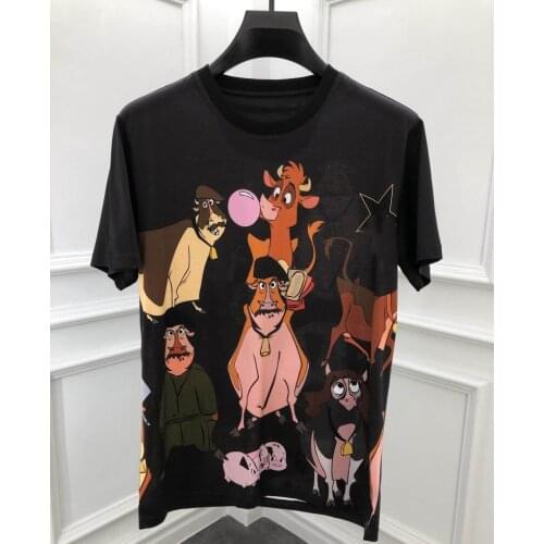 Summer 2021 hot fashion mens cartoon print casual t-shirts top C353