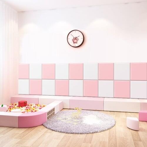 Bed Headboard Anti-collision Wall Stickers Soft Pack Self-adhesive Kids Room Decor Tatami Anti Collision 3D Headboards Cabecero