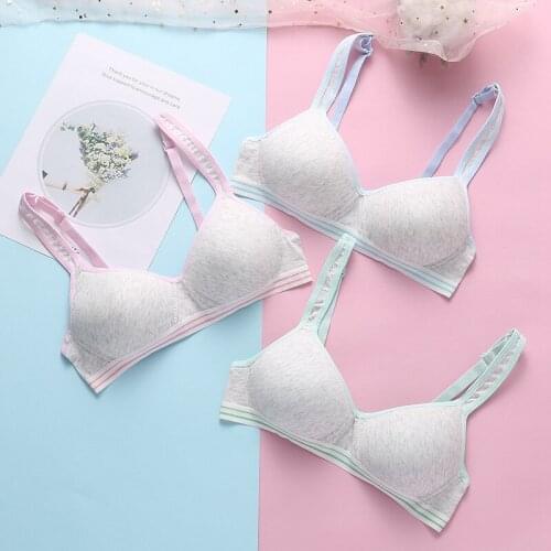 Young Girls Underwear Teenager Sport Training Bra Crop Top Puberty Students Bra Vest Brassiere Adolescente Kids Lingerie 15-18Y