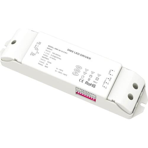 New Led DMX Intelligent Dimming Driver DMX512 RDM;AC100V-240V Input 12V 3A 36W Output Power Drive; Push Dim
