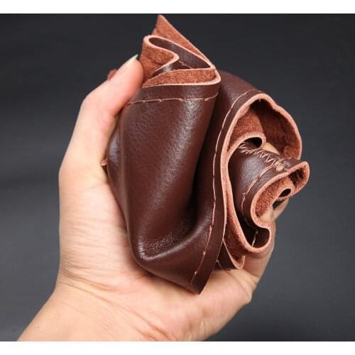 Genuine Leather Steering Wheel Cover Breathable Comfortable DIY Hand Sewing Auto Steering-Wheel Braid Case Fit Car SUV