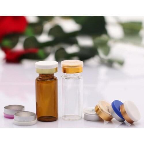 Wholesale 10ML Glass Injection Vial with Center Flip Off Cap, 10CC Empty Liquid Medicine Containers