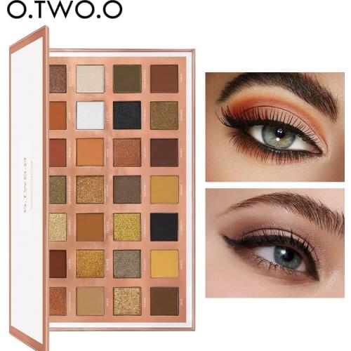 O.TWO.O 28 Colors Eyeshadow Palette Matte Glitter Shiny Smoky Eyes Waterproof Eye Shadow Pallete High Pigment Metallic Cosmetics