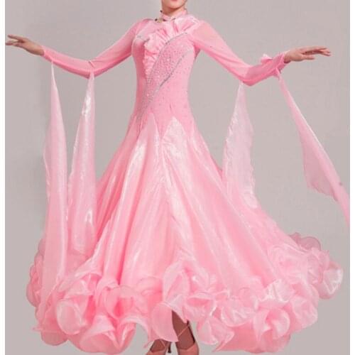 Ballroom dance competition dresses with sleeves ballroom dress waltz dance costumes standard dance dress girls dance wear China