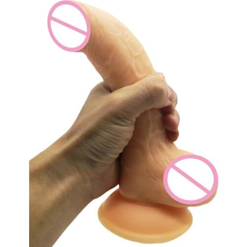Realistic Dildo Simulated Testis Adult Sex Toys for Woman PVC Health Materials Dick Foreskin Huge Dildo Strong Suction Cup Penis